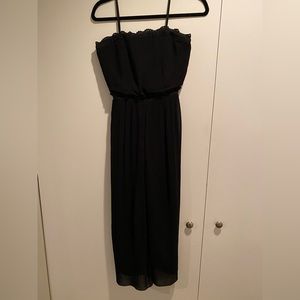 Club Monaco Jessany black strapless pleated romper, Size 4